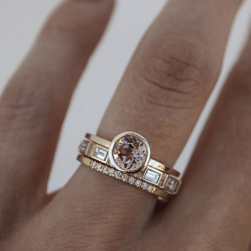 Ingelegde Kristal Gouden Ring