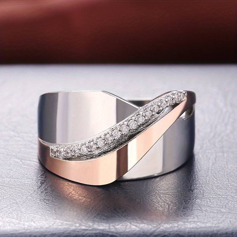 Vintage roségouden en zilveren ring