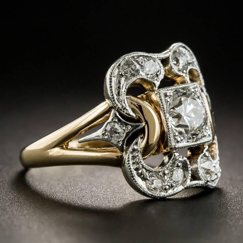 Stralende vintage zirkonia ring.