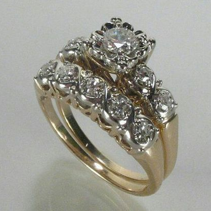 Vintage fonkelende gouden ring.