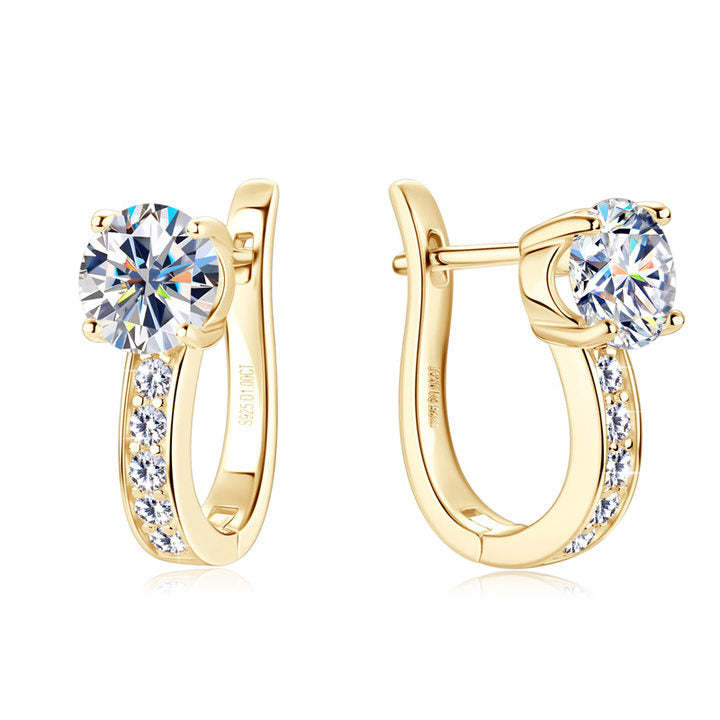 Gouden Moissanite Hoepel Oorbellen