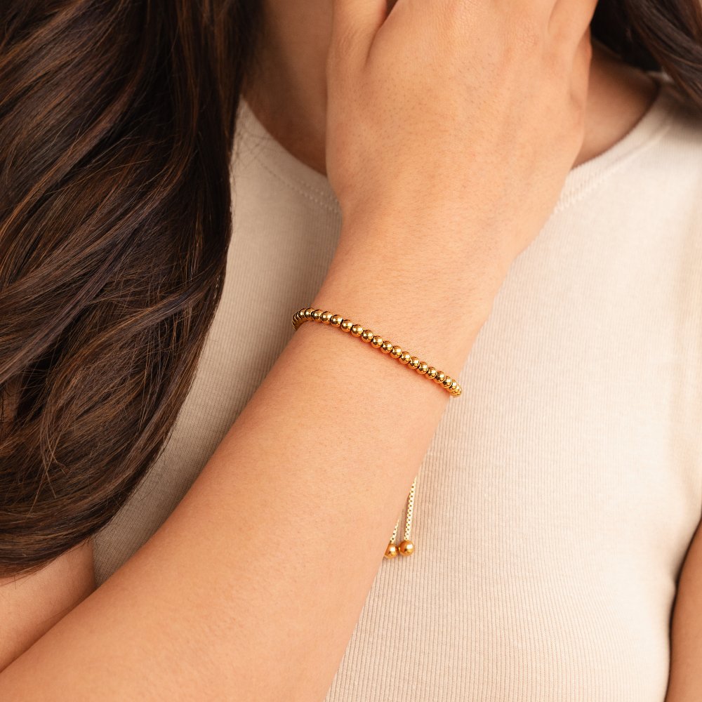Nila elegante gouden armband met parels