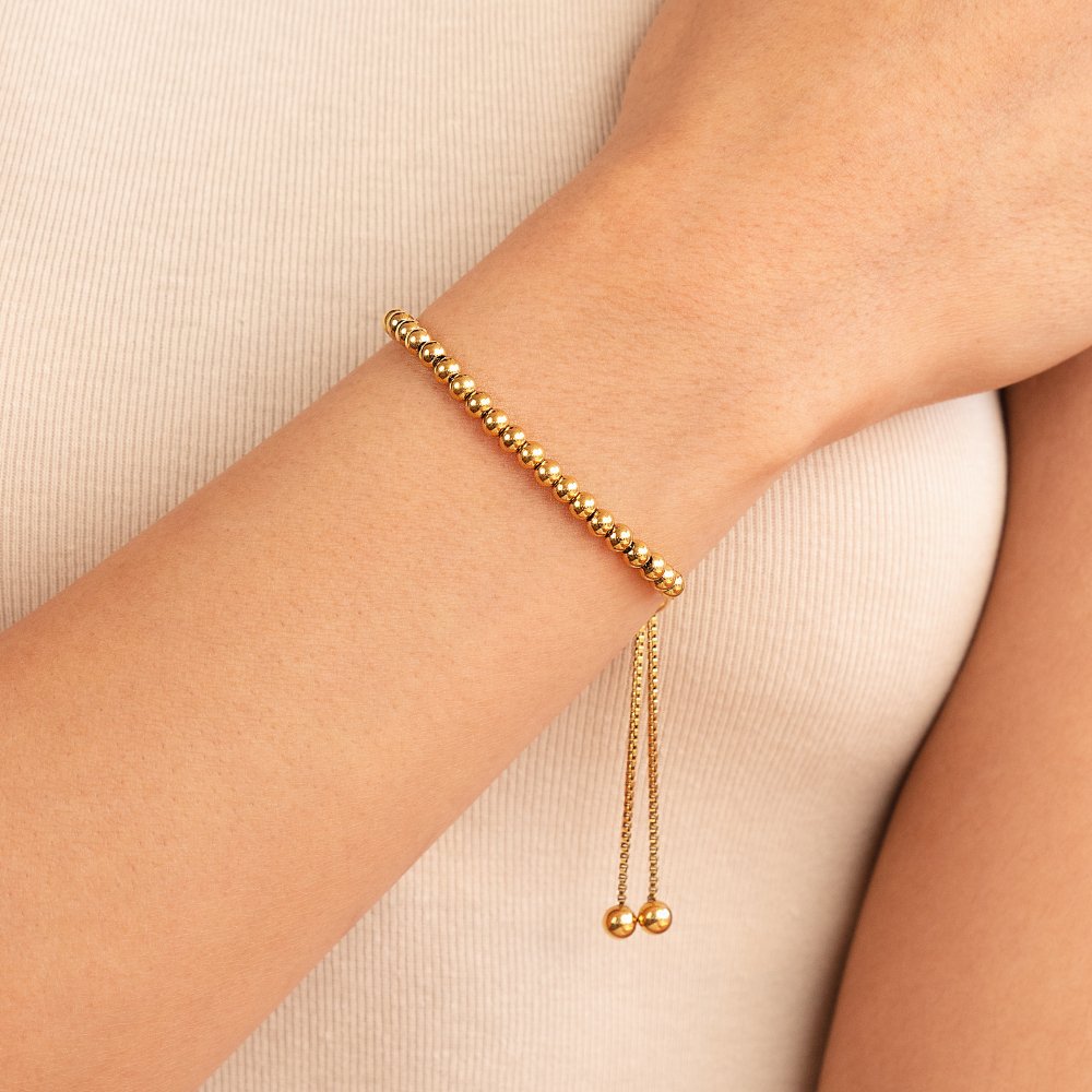 Nila elegante gouden armband met parels
