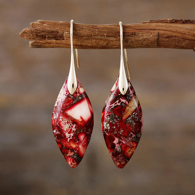 Natuurlijke Steen Dangle Oorbellen.