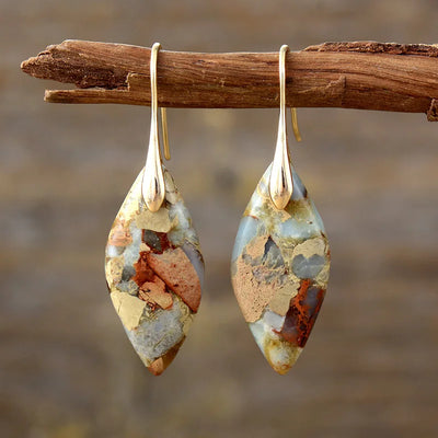 Natuurlijke Steen Dangle Oorbellen.